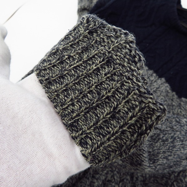 実際に弊社で買取させて頂いたHARE/ハレ ケーブル編み/2トーン ニットセーター Mの画像 5枚目