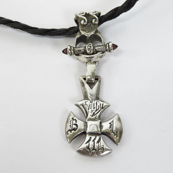 実際に弊社で買取させて頂いたBWL/ビルウォールレザー マリブクロス ペンダントｗ/Tバー&ミュージシャンレザーネックレス ネックレスの画像 1枚目