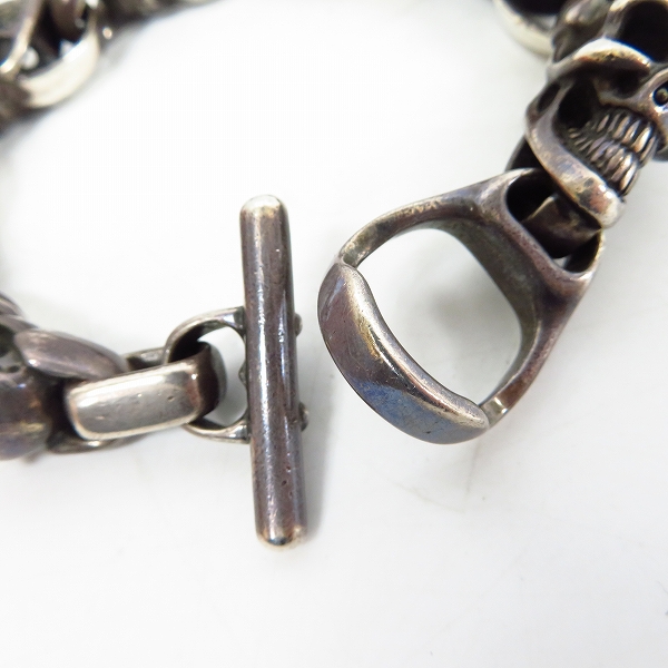 実際に弊社で買取させて頂いたBILL WALL LEATHER/ビルウォールレザー BWL オールグッドラックスカル リンク ブレスレットの画像 2枚目