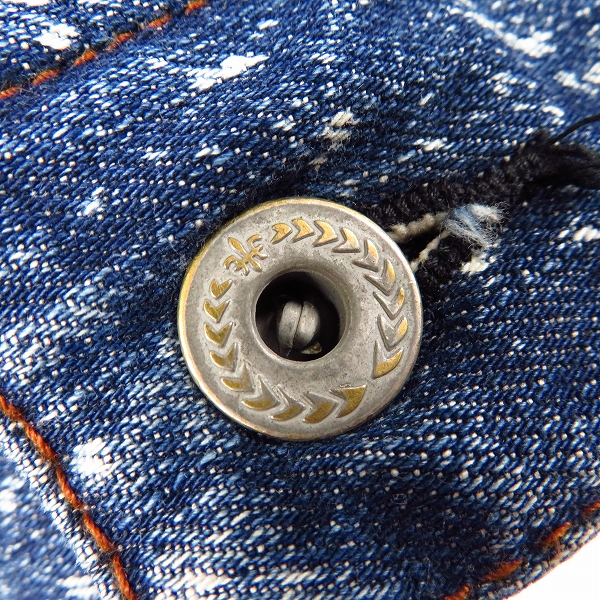 実際に弊社で買取させて頂いたFACTOTUM/ファクトタム コットン レザーパッチ デニムジャケット/44の画像 5枚目