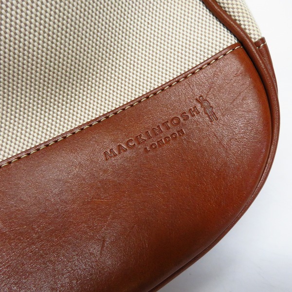 実際に弊社で買取させて頂いたMACKINTOSH LONDON/マッキントッシュ ロンドン キャンバス×レザー ショルダーバッグの画像 4枚目