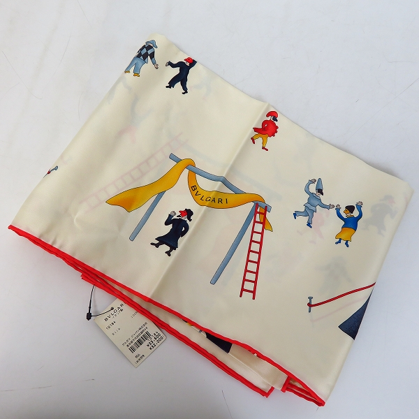 実際に弊社で買取させて頂いた【未使用】BVLGARI/ブルガリ シルク 100％ 総柄 スカーフ