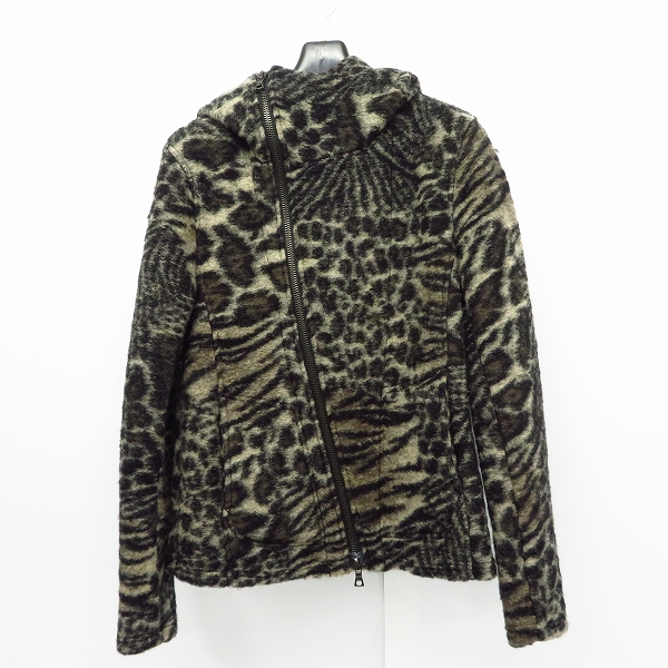 実際に弊社で買取させて頂いたBACKLASH/バックラッシュ イタリーウールレオパード柄パーカー 1479-02/XS