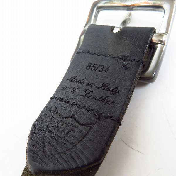実際に弊社で買取させて頂いたHTC/エイチティーシー ナロースタッズ レザーベルト 85/34の画像 3枚目