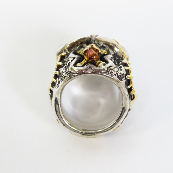 実際に弊社で買取させて頂いたBWL/ビルウォールレザー グラフティーマスタースカル ゴールドサダー ゴールドスカル 2ダイヤアイズ リング 15.5号の画像 5枚目