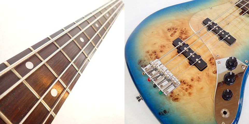 実際に弊社で買取させて頂いた★Bacchus/バッカス WL-434 BP BL-B WOODLINE ジャズベースタイプ エレキベース ソフトケースの画像 4枚目