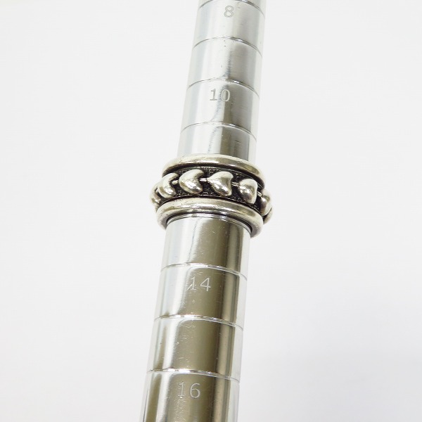 実際に弊社で買取させて頂いた【ギャラ付き】LEATHERS AND TREASURES/レザーズアンドトレジャーズ リング REVOLVING HEARTS GARNET PAVE/12.5号の画像 6枚目