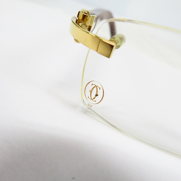 実際に弊社で買取させて頂いたCartier/カルティエ ツーポイント ウッド メガネフレーム/アイウェア フランス製の画像 8枚目