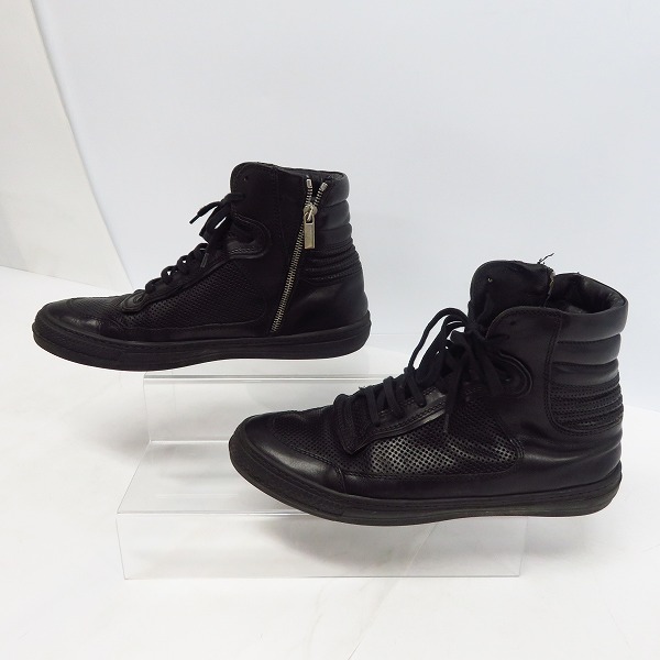 実際に弊社で買取させて頂いたDIESEL BLACK GOLD/ディーゼル ブラック ゴールド サイドジップ レザースニーカー 42の画像 3枚目