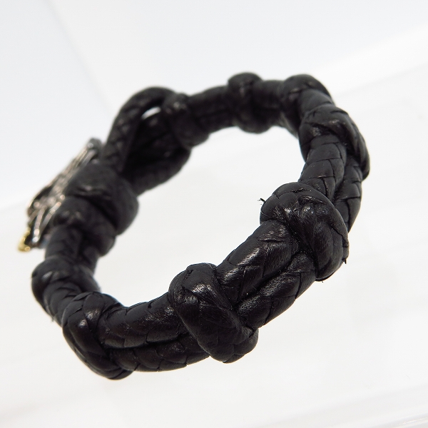 実際に弊社で買取させて頂いた【ギャラ付】LEATHERS&TREASURES/レザーズアンドトレジャーズ イーグルレザーブレス 1ヘッド 嘴18K の画像 2枚目