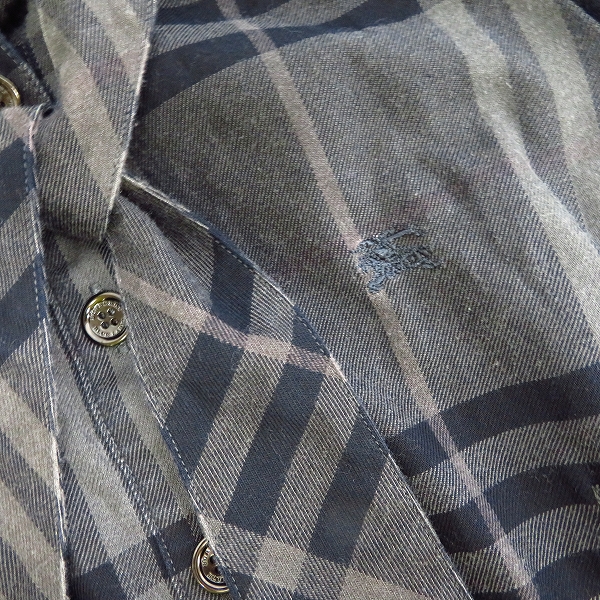 実際に弊社で買取させて頂いたBURBERRY BLUE LABEL/バーバリーブルーレーベル リボン付き チェックシャツ 38の画像 4枚目