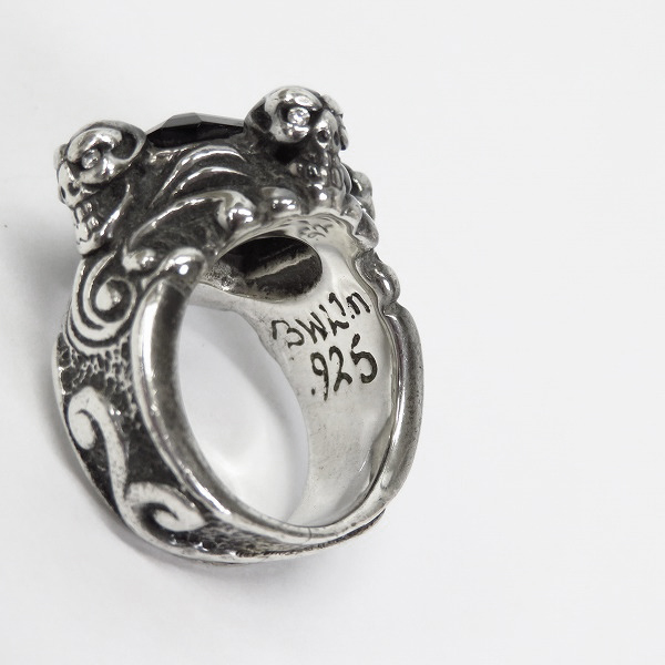 実際に弊社で買取させて頂いたBWL/ビルウォールレザー スカルスペシャルストーンエディション シルバーリング 12号の画像 5枚目