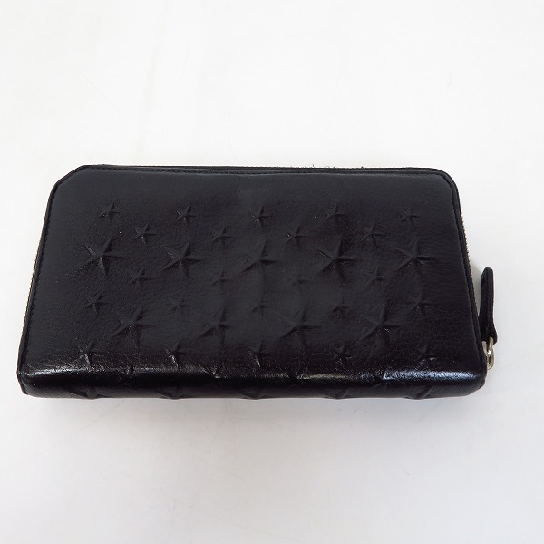 実際に弊社で買取させて頂いたJIMMY CHOO/ジミーチュウ スターエンボス レザー ラウンドジップ ウォレット/長財布の画像 1枚目