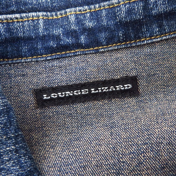 実際に弊社で買取させて頂いたLounge Lizard/ラウンジリザード インディゴデニムジャケット ウォッシュ加工 2の画像 2枚目