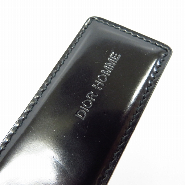実際に弊社で買取させて頂いたDior Homme/ディオールオム CDバックル パテントレザーベルト リバーシブル ブラックの画像 2枚目