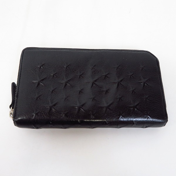 実際に弊社で買取させて頂いたJIMMY CHOO/ジミーチュウ スターエンボス レザー ラウンドジップ ウォレット/長財布