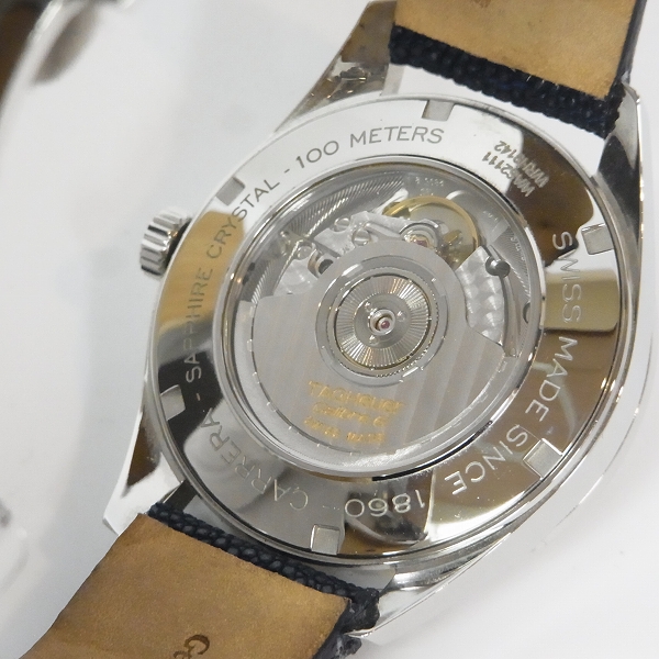 実際に弊社で買取させて頂いた【ギャラ付】TAG HEUER/タグホイヤー CARRERA/カレラ CALIBRE6/キャリバー6 自動巻 WAS2111.BA0732 替えベルト付の画像 4枚目