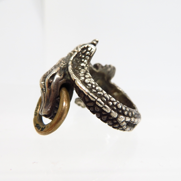 実際に弊社で買取させて頂いたBILL WALL LEATHER/ビルウォールレザー BWL LG ALLIGATOR/ラージ アリゲーター リング 20号の画像 3枚目