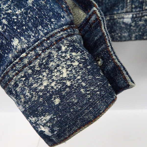 実際に弊社で買取させて頂いたFACTOTUM/ファクトタム コットン レザーパッチ デニムジャケット/44の画像 6枚目