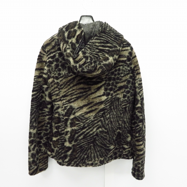 実際に弊社で買取させて頂いたBACKLASH/バックラッシュ イタリーウールレオパード柄パーカー 1479-02/XSの画像 1枚目