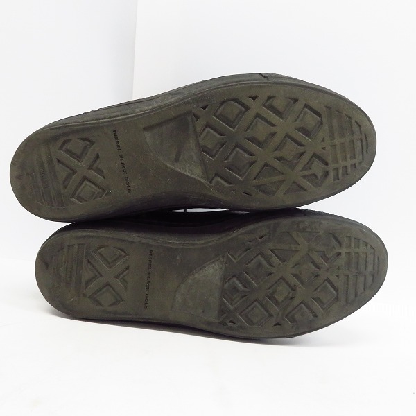 実際に弊社で買取させて頂いたDIESEL BLACK GOLD/ディーゼル ブラック ゴールド サイドジップ レザースニーカー 42の画像 2枚目