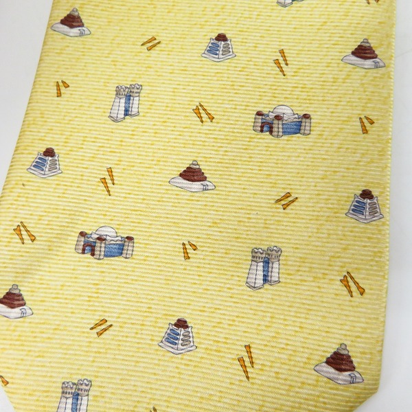 実際に弊社で買取させて頂いた【未使用】BVLGARI/ブルガリ SILK/シルク 100％ ネクタイ イエロー系の画像 5枚目