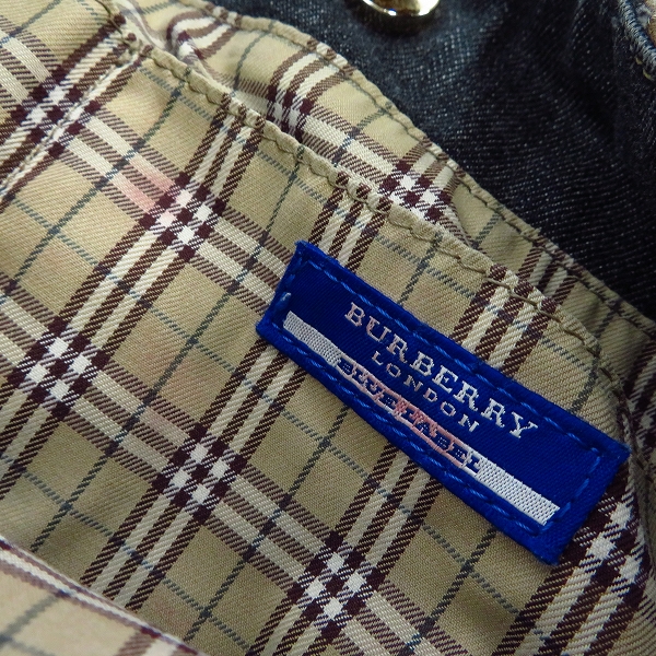 実際に弊社で買取させて頂いたBURBERRY BLUE LABEL/バーバリーブルーレーベル 三陽商会 デニム地 2WAY ショルダーバッグの画像 5枚目