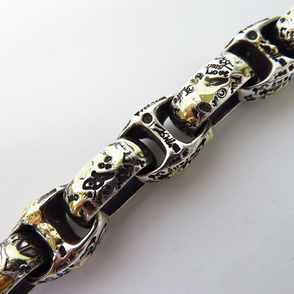 実際に弊社で買取させて頂いた【ギャラ付/カスタム】BWL/Bill Wall Leather/ビルウォールレザー ゴールドサダー Large boatlink graffiti link Bracelet/B564の画像 5枚目