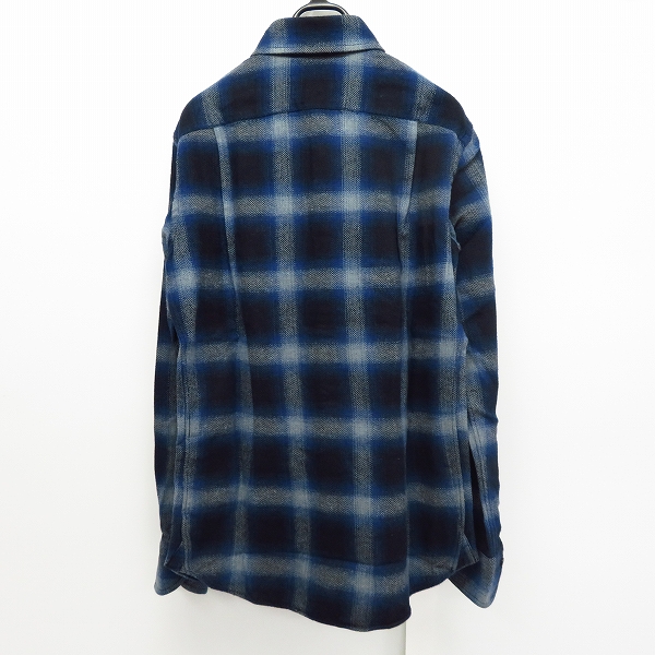 実際に弊社で買取させて頂いたKOLOR/カラー 15AW オンブレチェック 長袖シャツ 15WCM-B08114/ブラック×ネイビー1の画像 1枚目