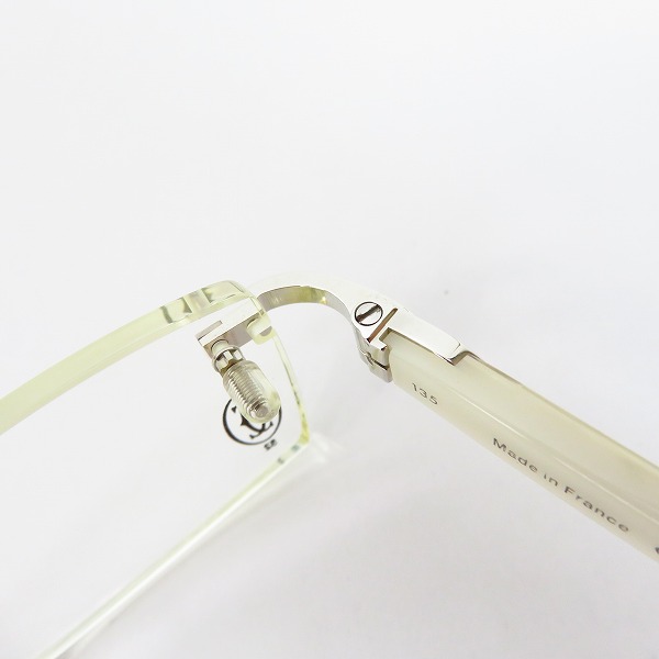 実際に弊社で買取させて頂いたCartier/カルティエ ツーポイント メガネフレーム/アイウェア フランス製 ホワイトの画像 5枚目
