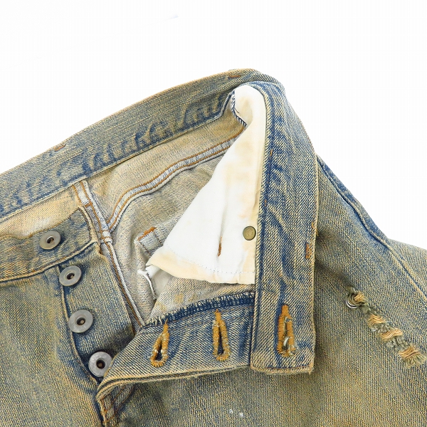 実際に弊社で買取させて頂いたIF SIX WAS NINE/イフシックスワズナイン 加工デニムパンツ MUD MAX/SBCM 351DK/28の画像 4枚目