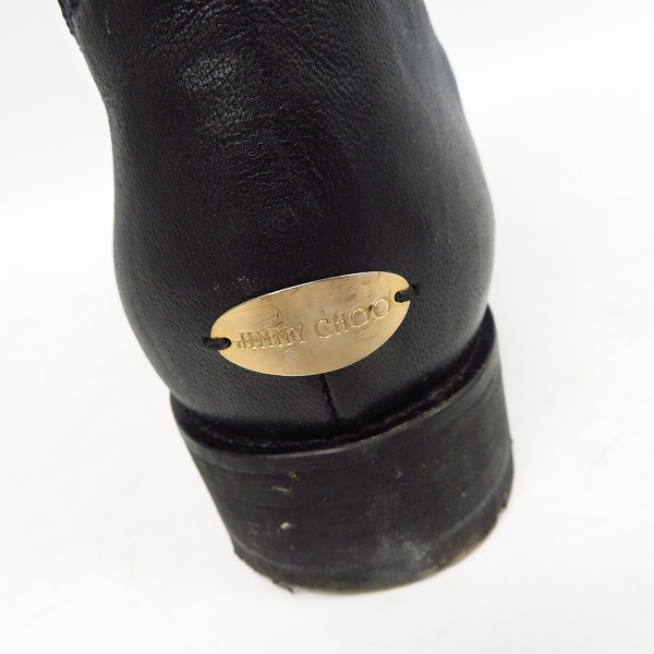 実際に弊社で買取させて頂いたJimmy Choo/ジミーチュウ レザーエンジニアブーツ/37.5の画像 6枚目
