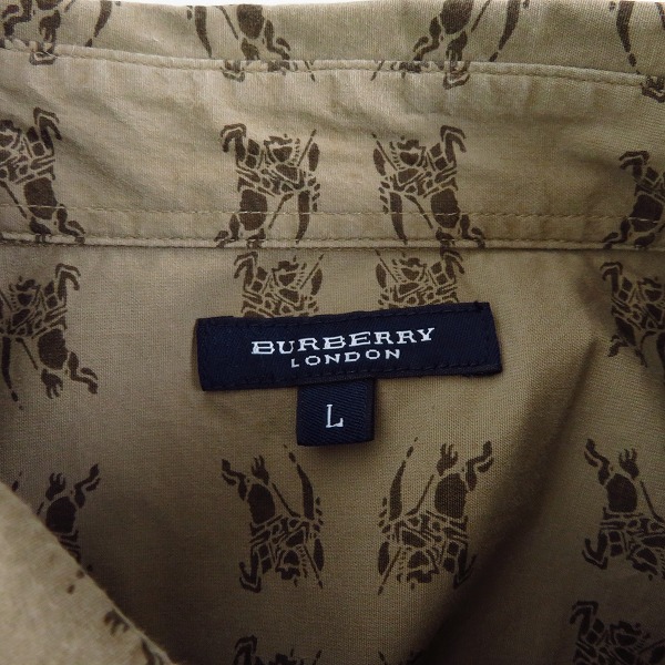 実際に弊社で買取させて頂いたBURBERRY LONDON/バーバリー ロンドン ナイトマーク 総柄 長袖 シャツ/Lの画像 2枚目