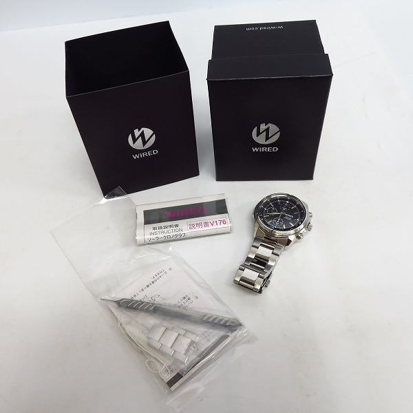 実際に弊社で買取させて頂いたSEIKO/セイコー WIRED/ワイアード ソーラー クロノグラフ 腕時計/ウォッチ V176-0AB0の画像 5枚目