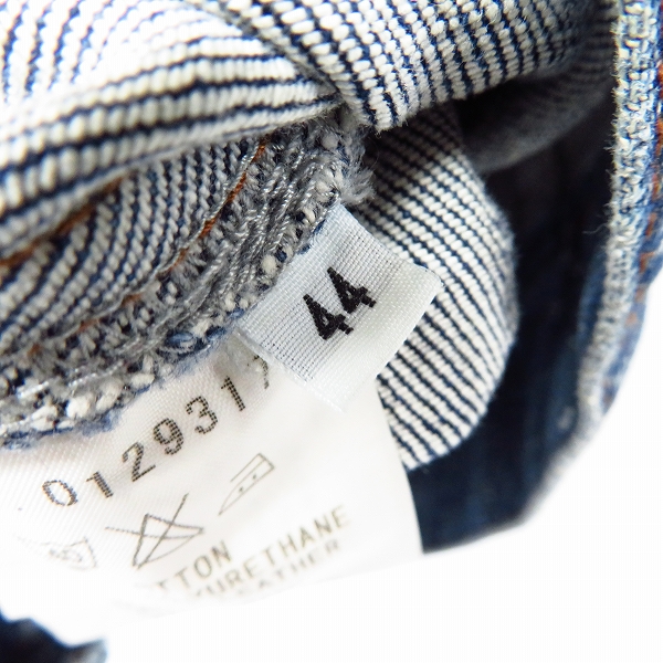 実際に弊社で買取させて頂いたFACTOTUM/ファクトタム コットン レザーパッチ デニムジャケット/44の画像 3枚目