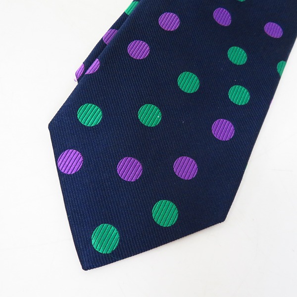 実際に弊社で買取させて頂いた【未使用】BVLGARI/ブルガリ SILK/シルク 100％ ネクタイ ドット柄の画像 4枚目