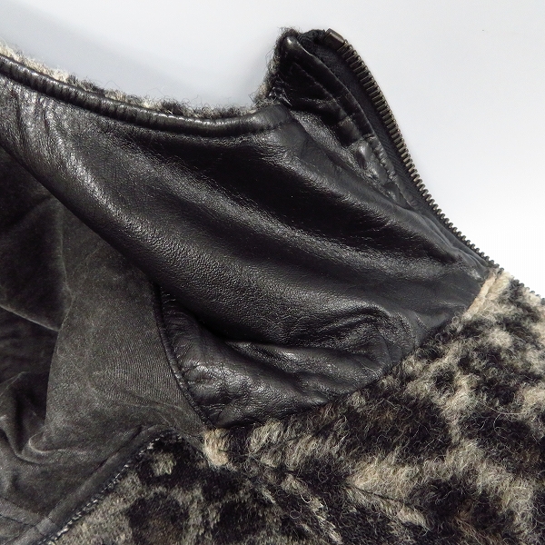 実際に弊社で買取させて頂いたBACKLASH/バックラッシュ イタリーウールレオパード柄パーカー 1479-02/XSの画像 5枚目