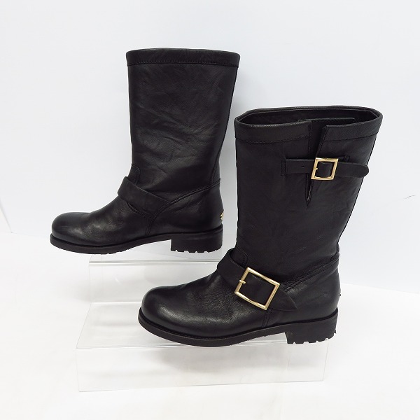 実際に弊社で買取させて頂いたJIMMY CHOO/ジミーチュウ エンジニアブーツ ブラック/36の画像 3枚目