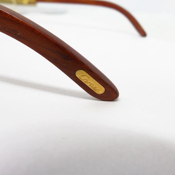 実際に弊社で買取させて頂いたCartier/カルティエ ツーポイント ウッド メガネフレーム/アイウェア フランス製の画像 7枚目