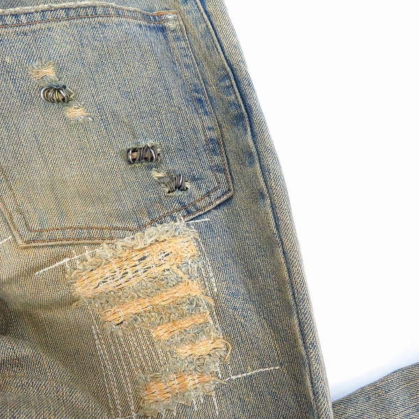 実際に弊社で買取させて頂いたIF SIX WAS NINE/イフシックスワズナイン 加工デニムパンツ MUD MAX/SBCM 351DK/28の画像 6枚目