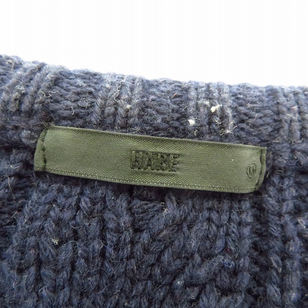 実際に弊社で買取させて頂いたHARE/ハレ ケーブル編み/2トーン ニットセーター Mの画像 2枚目