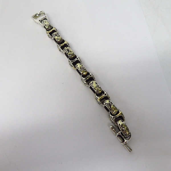 実際に弊社で買取させて頂いた【ギャラ付/カスタム】BWL/Bill Wall Leather/ビルウォールレザー ゴールドサダー Large boatlink graffiti link Bracelet/B564の画像 6枚目