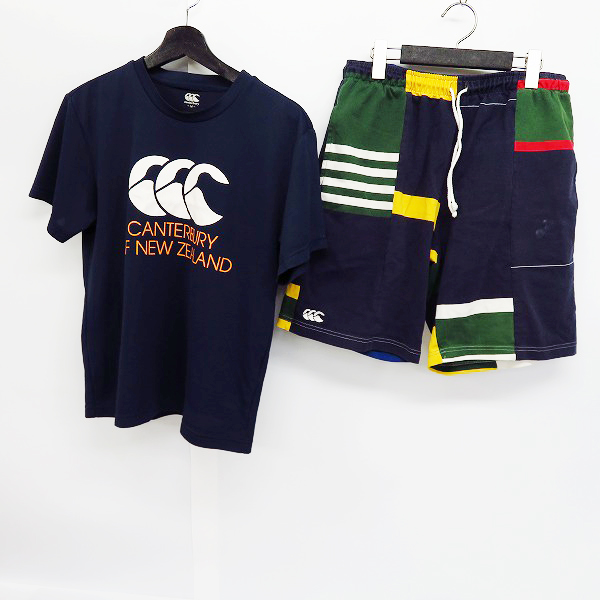 実際に弊社で買取させて頂いたcanterbury/カンタベリー 半袖Tシャツ/ハーフパンツ M/L 2点セット
