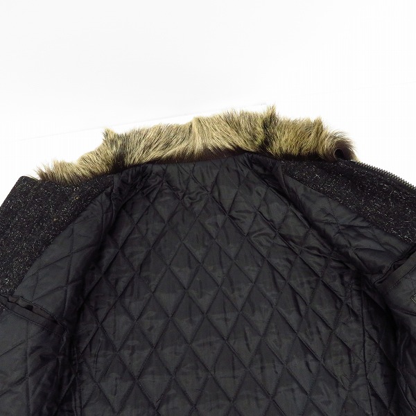 実際に弊社で買取させて頂いたBACKLASH/バックラッシュ 袖レザー キッドファー スタジャン/Mの画像 5枚目