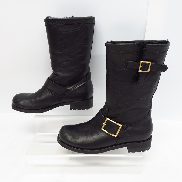 実際に弊社で買取させて頂いたJimmy Choo/ジミーチュウ レザーエンジニアブーツ/37.5の画像 3枚目