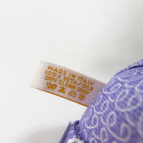 実際に弊社で買取させて頂いた【未使用】BVLGARI/ブルガリ SILK/シルク 100％ ネクタイ パープル系の画像 3枚目