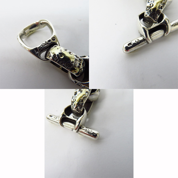 実際に弊社で買取させて頂いた【ギャラ付/カスタム】BWL/Bill Wall Leather/ビルウォールレザー ゴールドサダー Large boatlink graffiti link Bracelet/B564の画像 4枚目