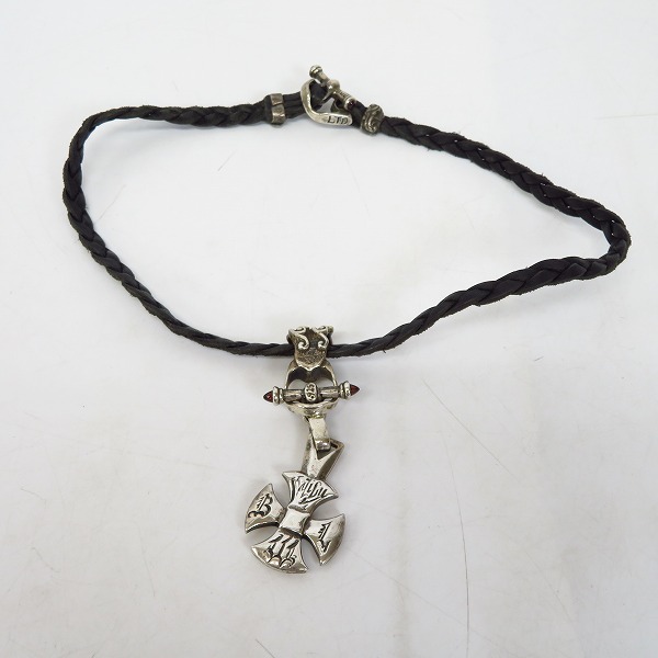 実際に弊社で買取させて頂いたBWL/ビルウォールレザー マリブクロス ペンダントｗ/Tバー&ミュージシャンレザーネックレス ネックレスの画像 9枚目