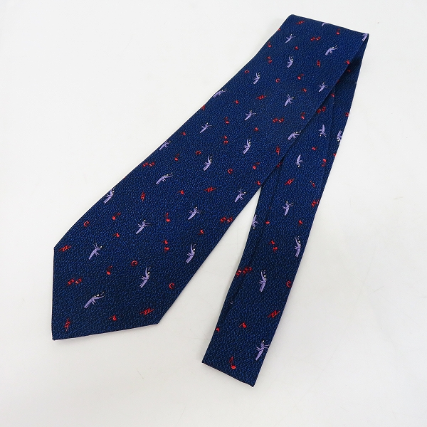 実際に弊社で買取させて頂いた【未使用】BVLGARI/ブルガリ シルク 100％ ネクタイ ネイビー系