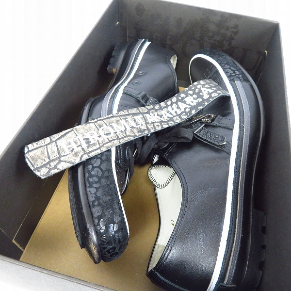 実際に弊社で買取させて頂いたHIROMU TAKAHARA/ヒロムタカハラ スタッズ/ベルトストラップ レザーローカットスニーカー 97110022/42の画像 8枚目